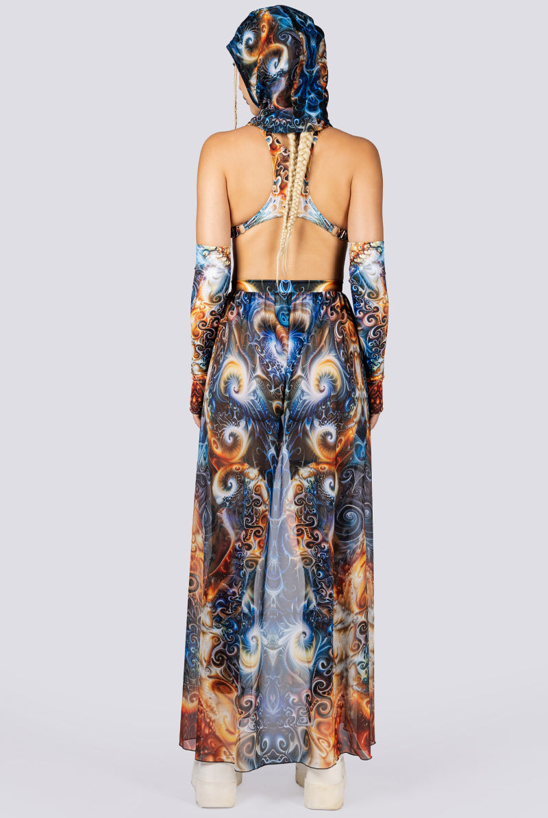 Atlantis Sheer Maxi Skirt Full Back View