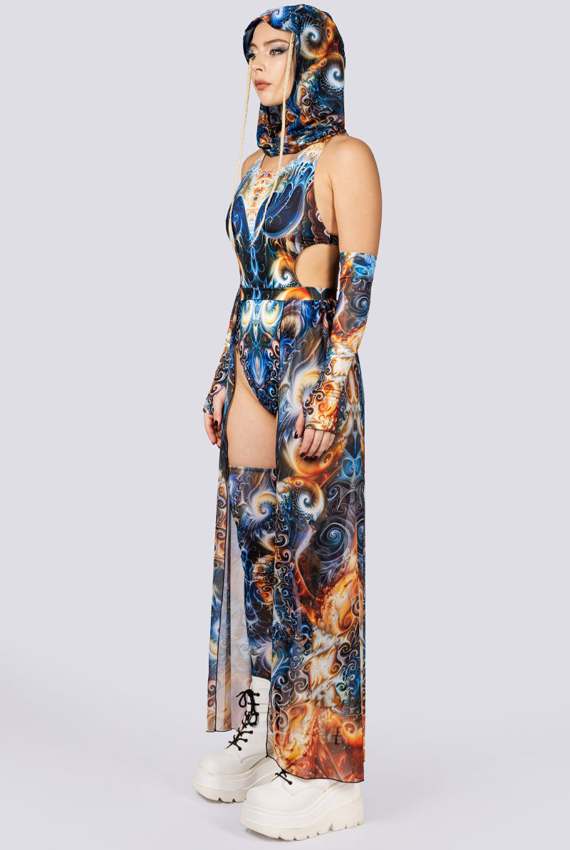 Atlantis Sheer Maxi Skirt Side View