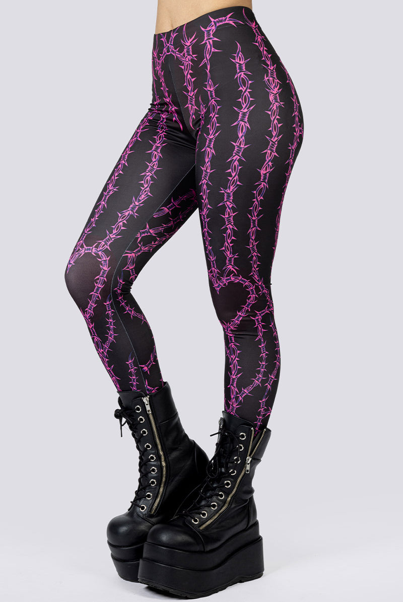 Barbed Desire Leggings Close Up Goth Clothing