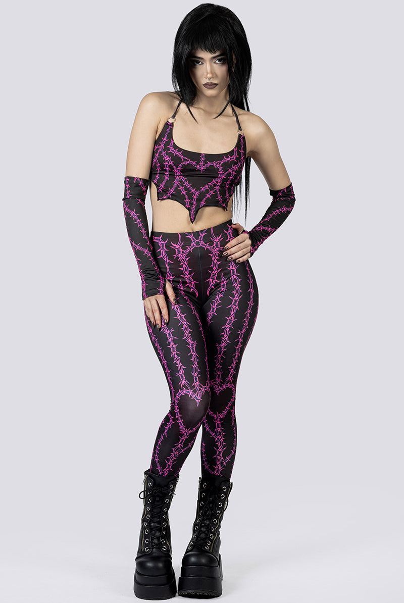Barbed Desire Leggings Front Goth Fashion