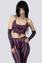 Barbed Desire Leggings Set Close Up Front Goth Fashion