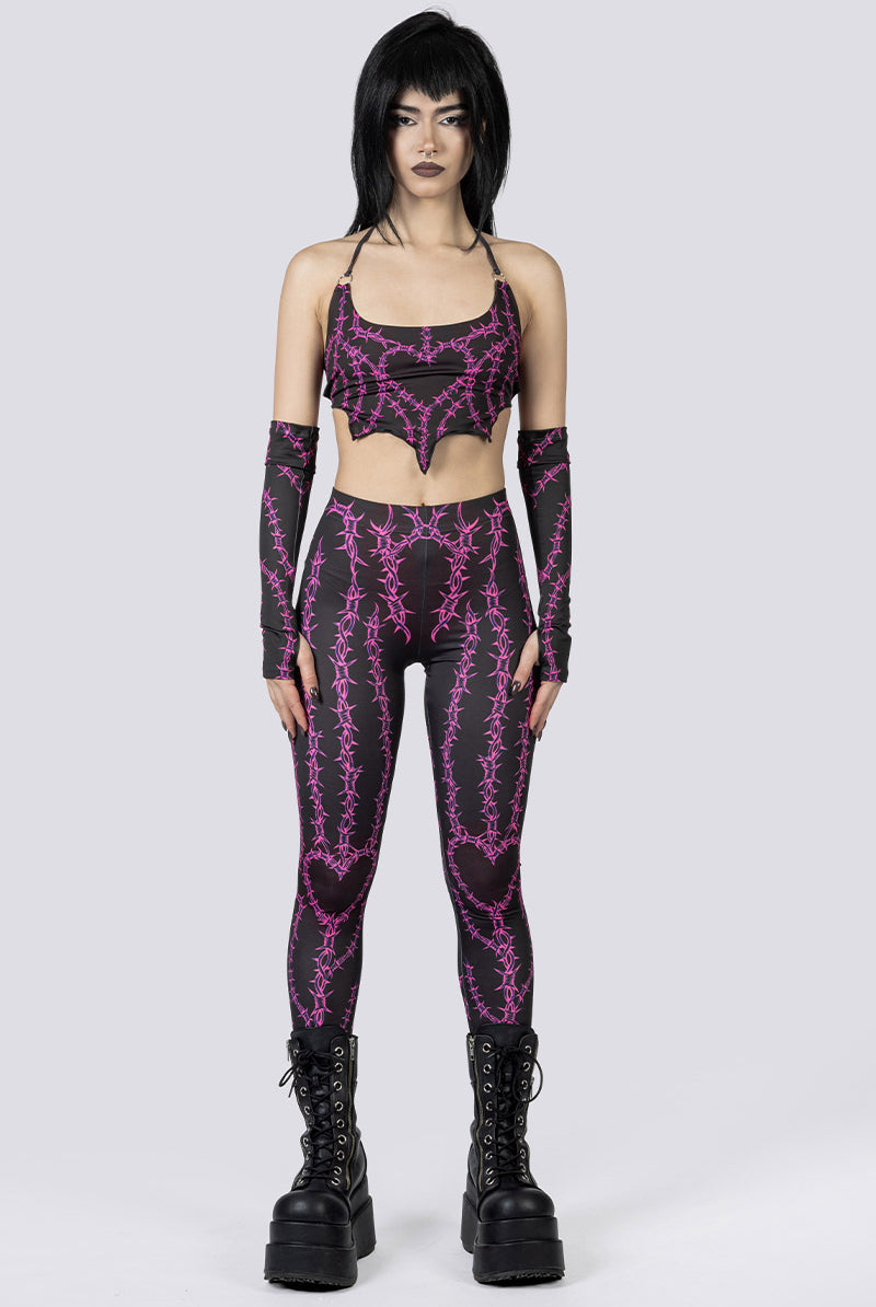 Barbed Desire Leggings Set Full Body Dark Fashion