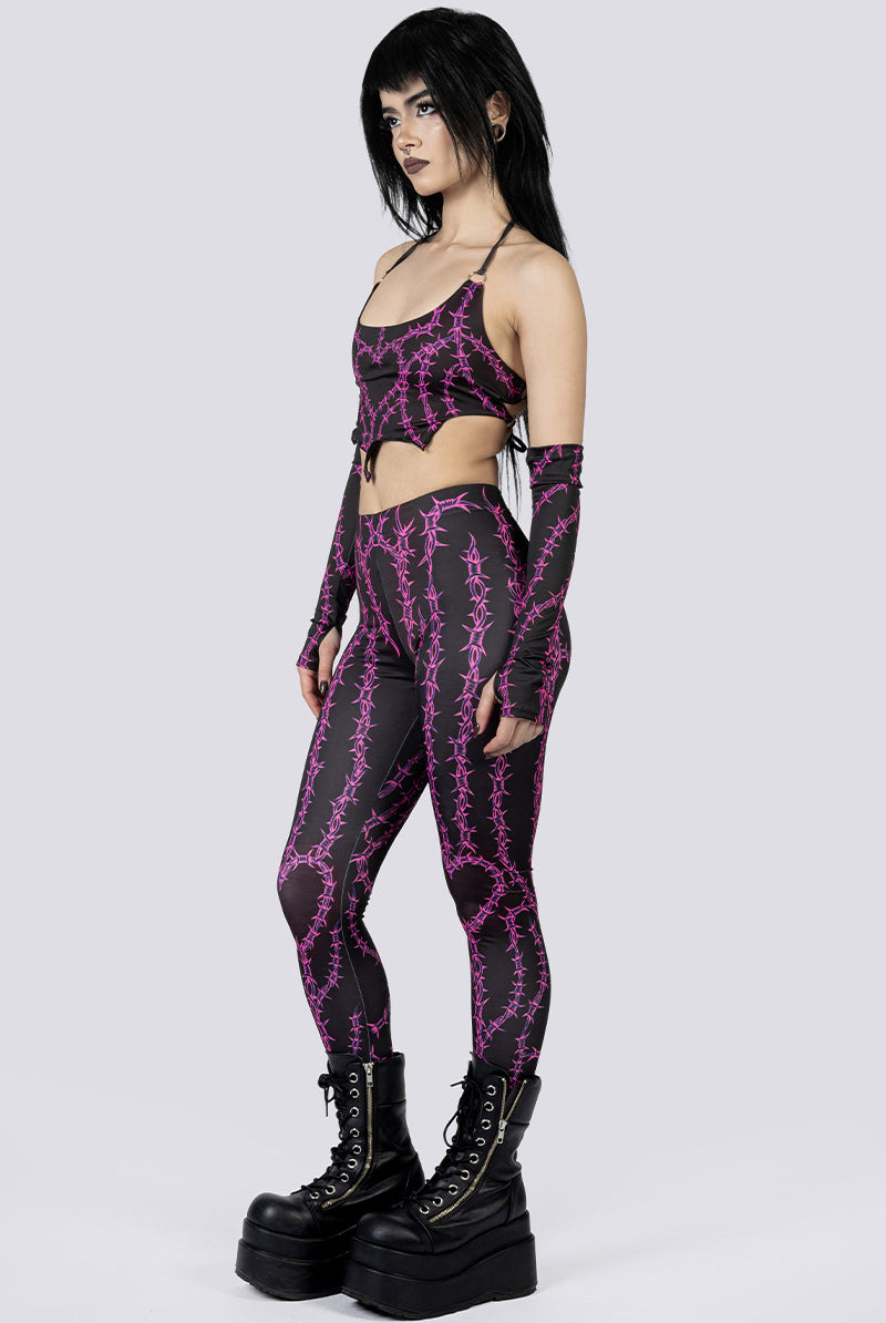 Barbed Desire Leggings Side Goth Wear