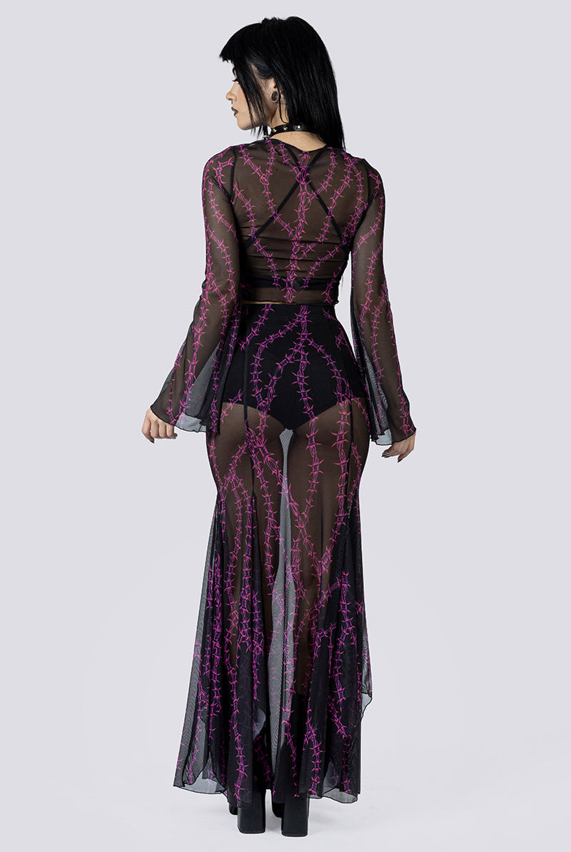 Barbed Desire Maxi Skirt Set Back Gothic Outfits