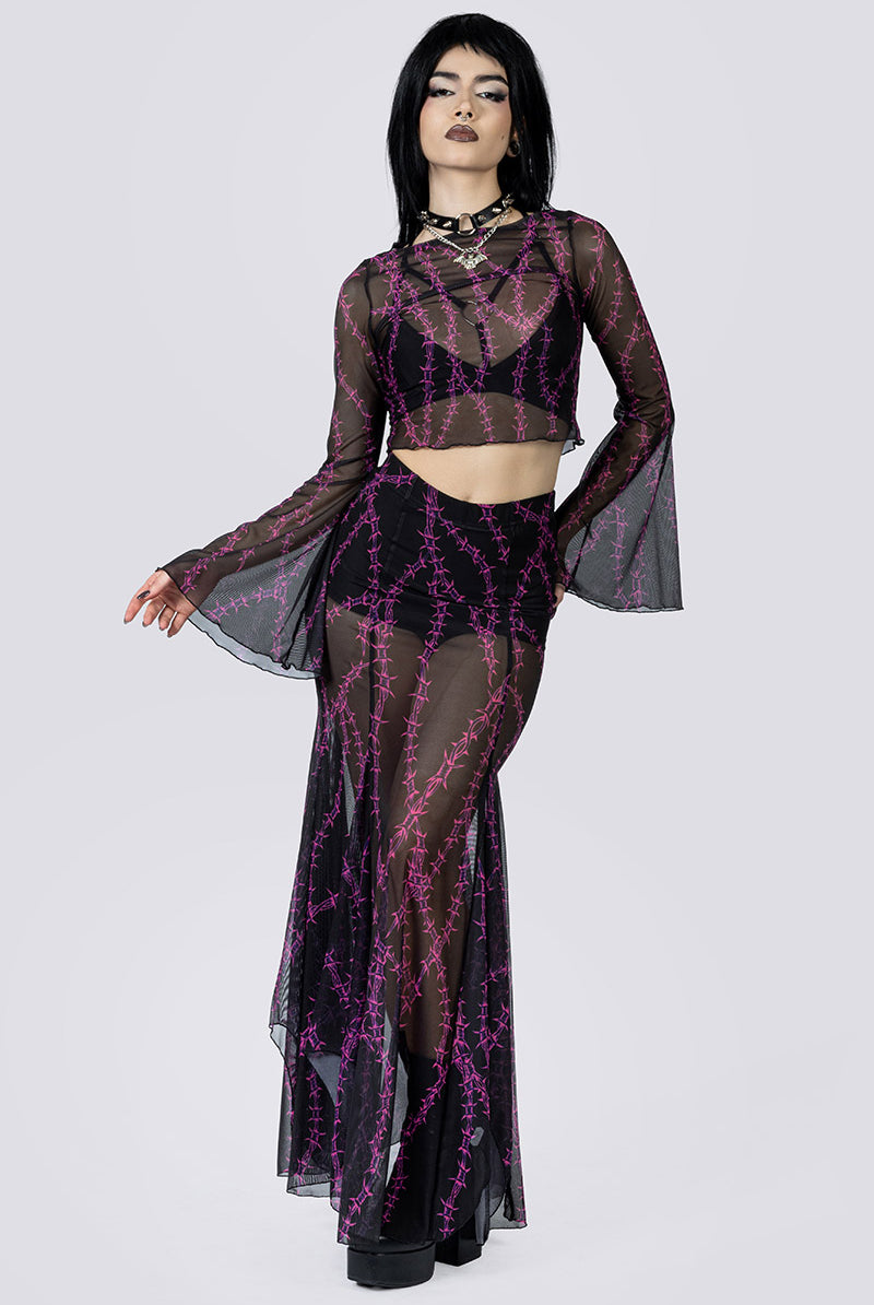 Barbed Desire Maxi Skirt Set Front Goth Wear