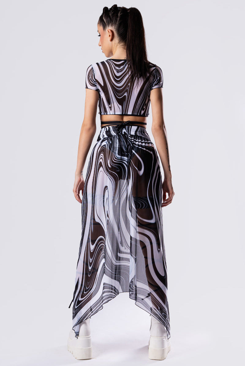 black-and-white-chaos-maxi-skirt-set-back-view
