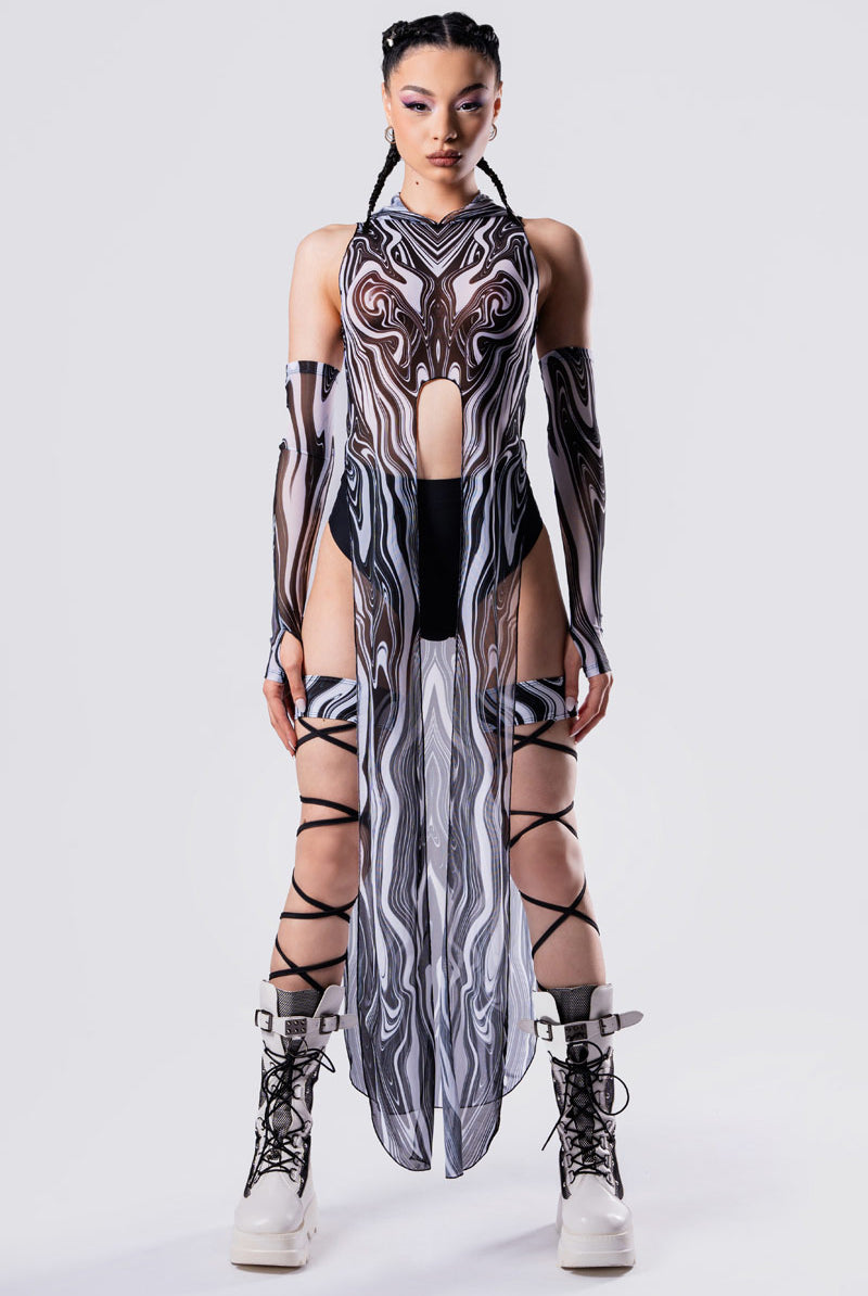 black-and-white-chaos-mesh-tunic-dress-full-front-view