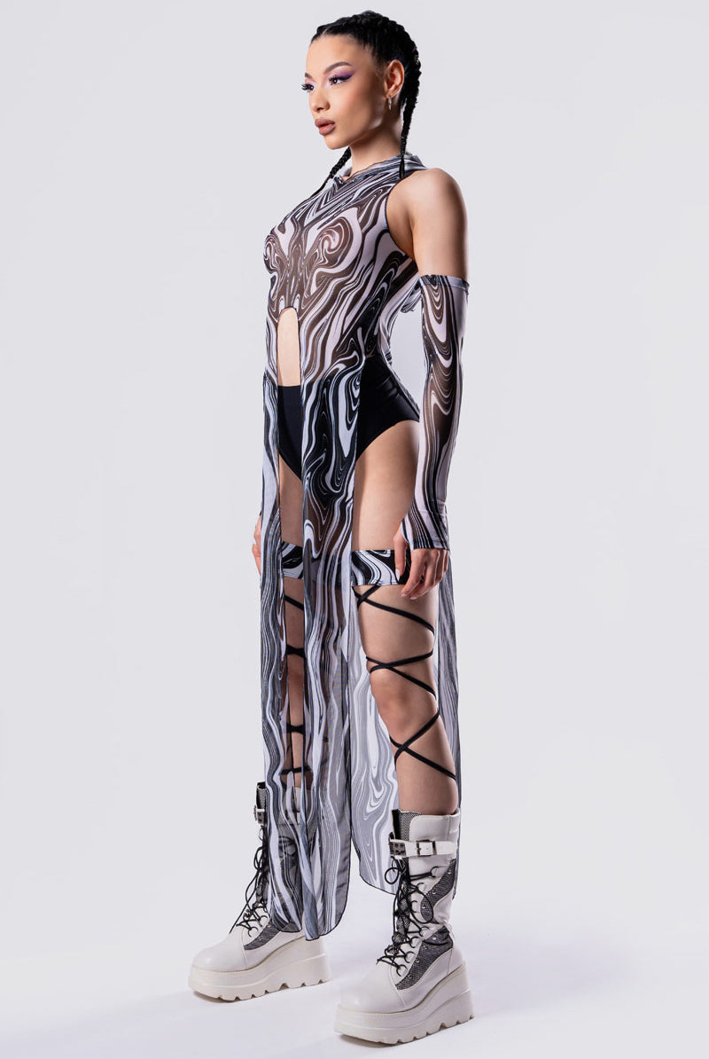 black-and-white-chaos-mesh-tunic-dress-side-view