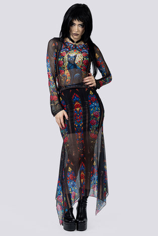 Black Cat Sorcery Maxi Skirt Set Full Body Goth Clothing