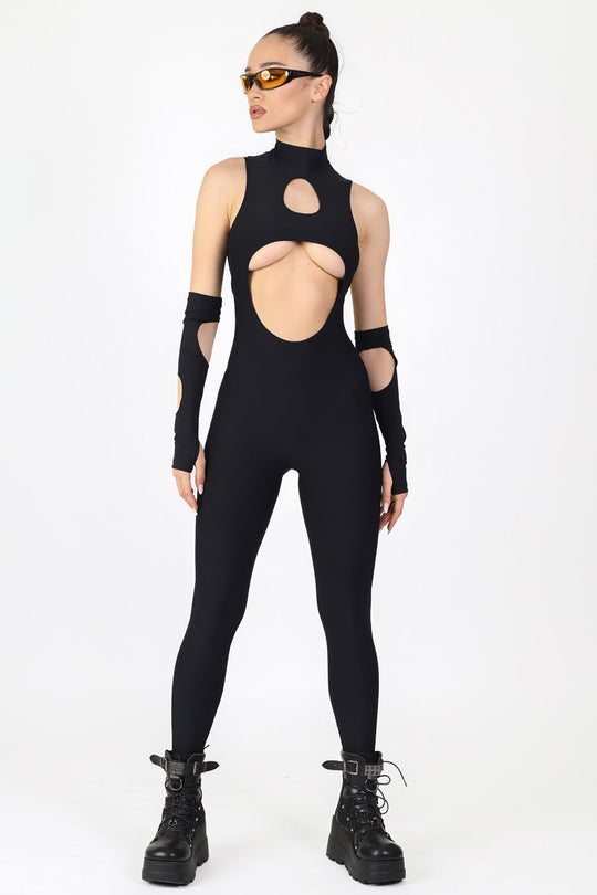 Sassy Stare Cut-Out Catsuit