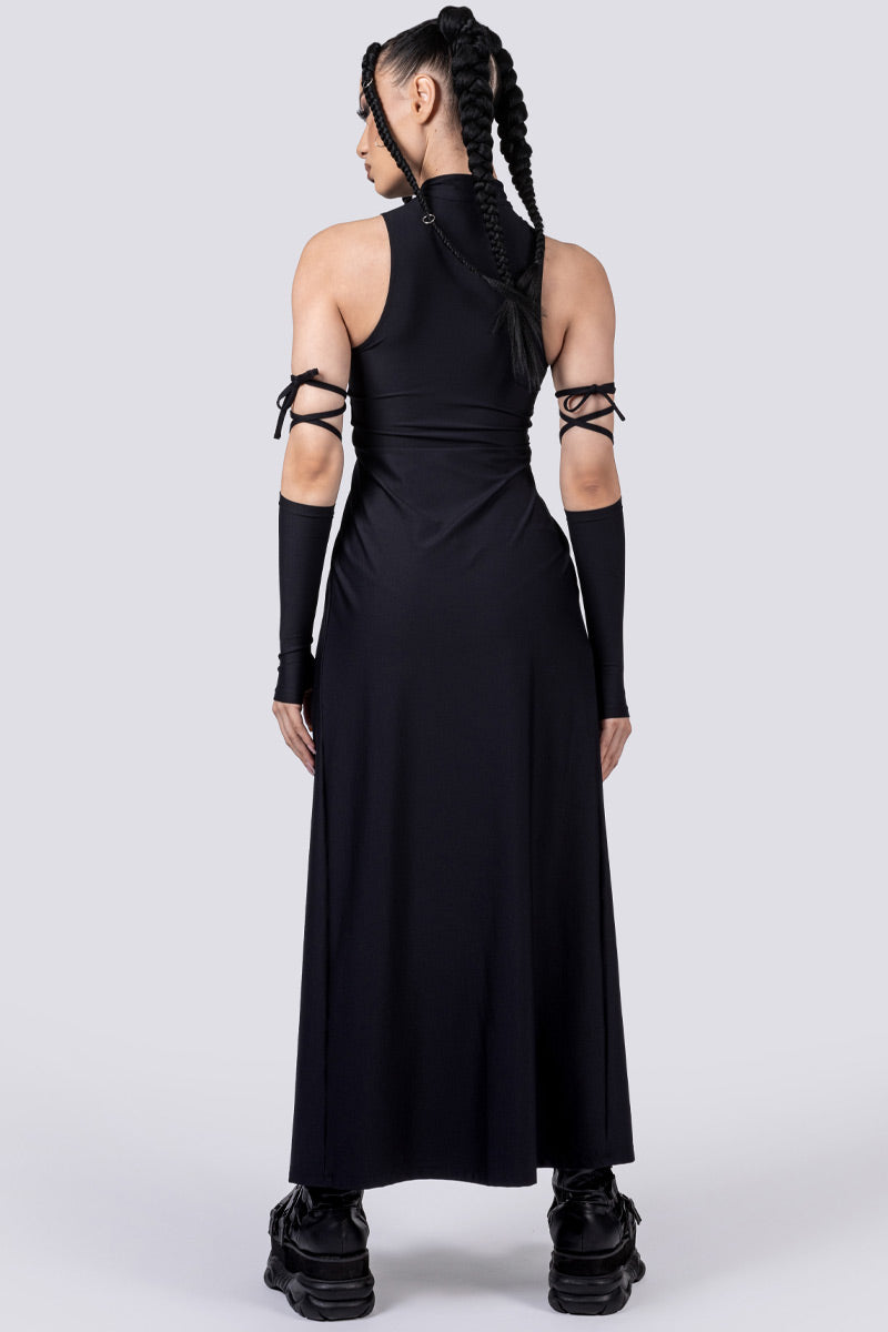 black dress back cut out Multiple cutout detail gown main image 0
