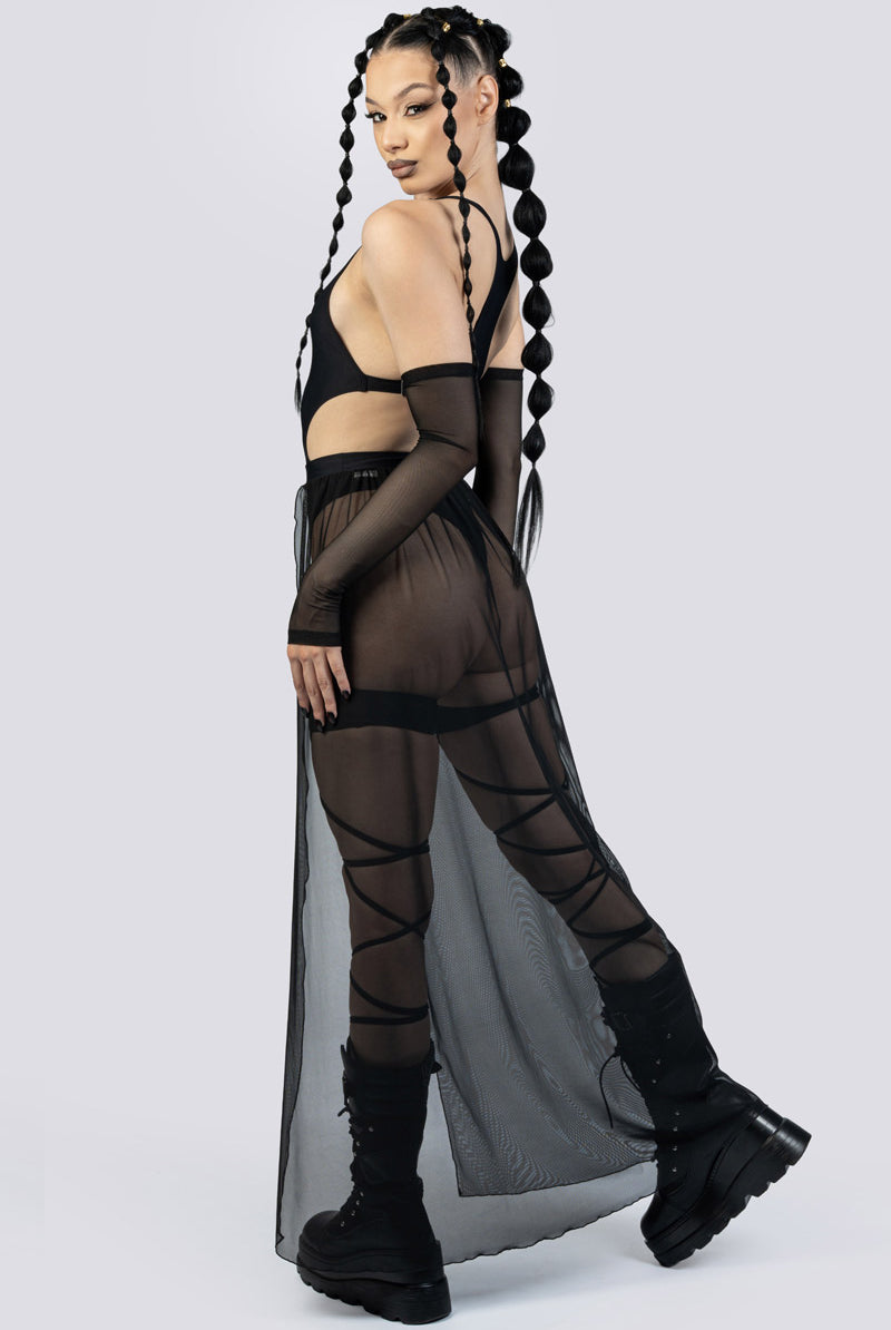 Black High Cut Bodysuit Festival Wear