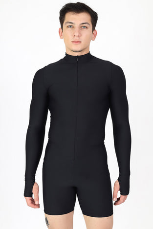 Deep Black Men's Romper Close View
