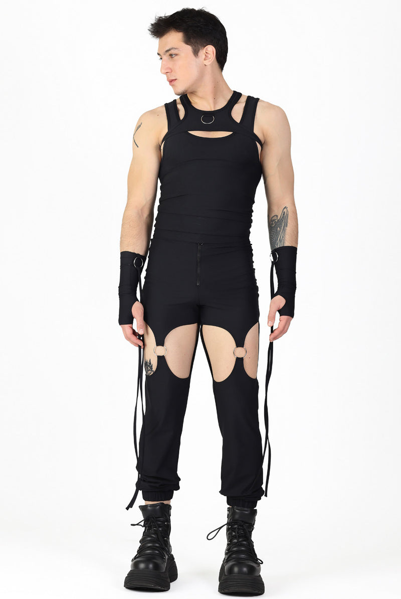 Black Men's Tank Top Full View