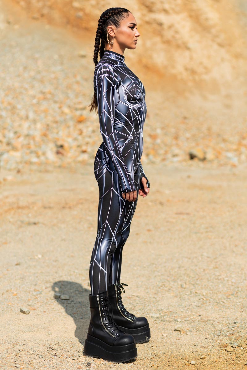 Black Mirror Rave Party Costume for Women | Devil Walking