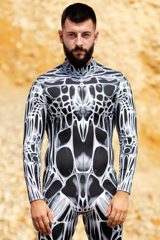 Rave Outfit Black Morph Men Costume Close View