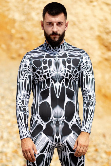 Rave Outfit Black Morph Men Costume Close View