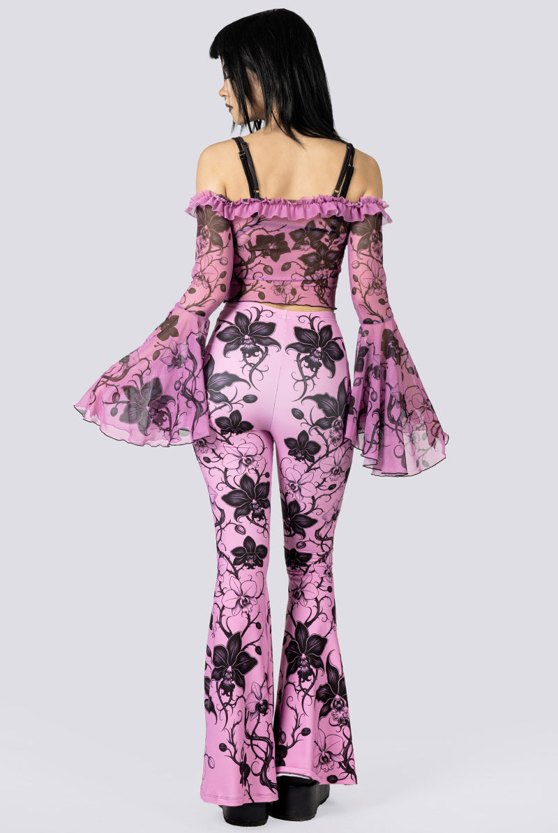Black Orchid Flare Pants Set Back Gothic Outfits