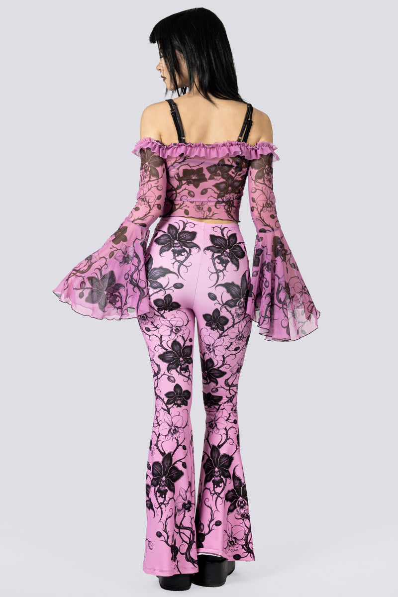 Black Orchid Flare Pants Set Back Gothic Outfits