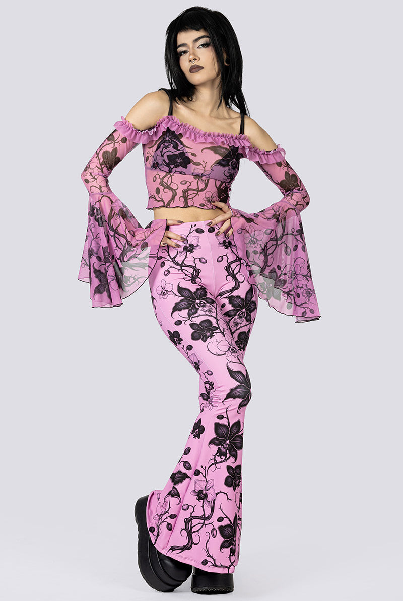 Black Orchid Flare Pants Set Full Body Goth Wear