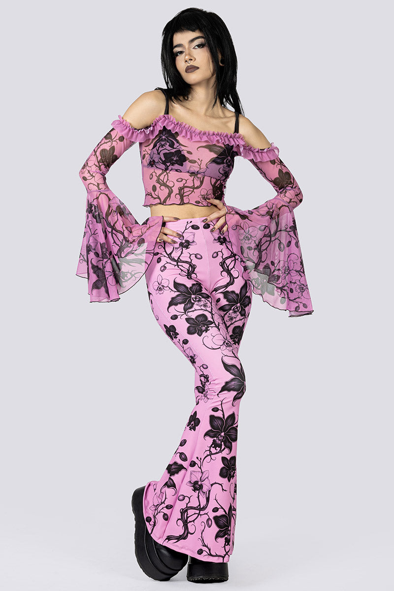 Black Orchid Flare Pants Set Full Body Goth Wear