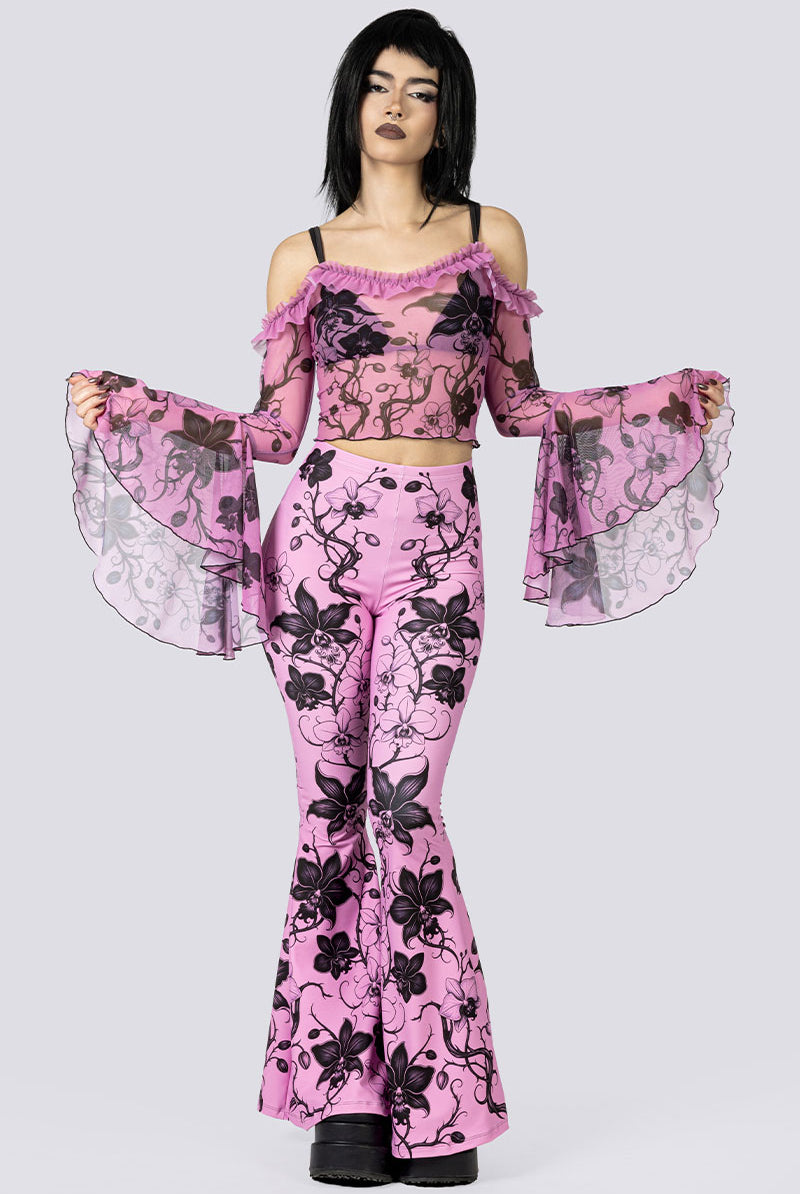 Black Orchid Flare Pants Set Gothic Clothes