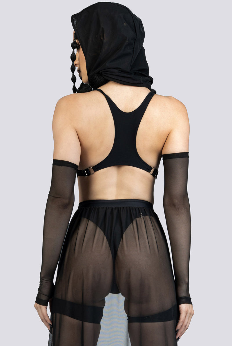 Black Rave Hood Rave Outfit