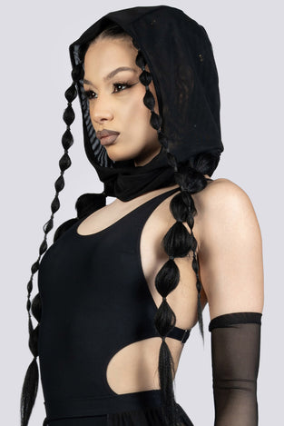 Black Rave Hood Festival Outfit