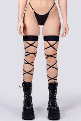 black-rave-leg-wraps-close-front-view