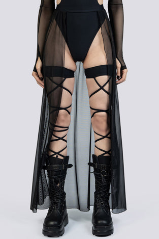 Black Sheer Maxi Skirt Festival Outfit