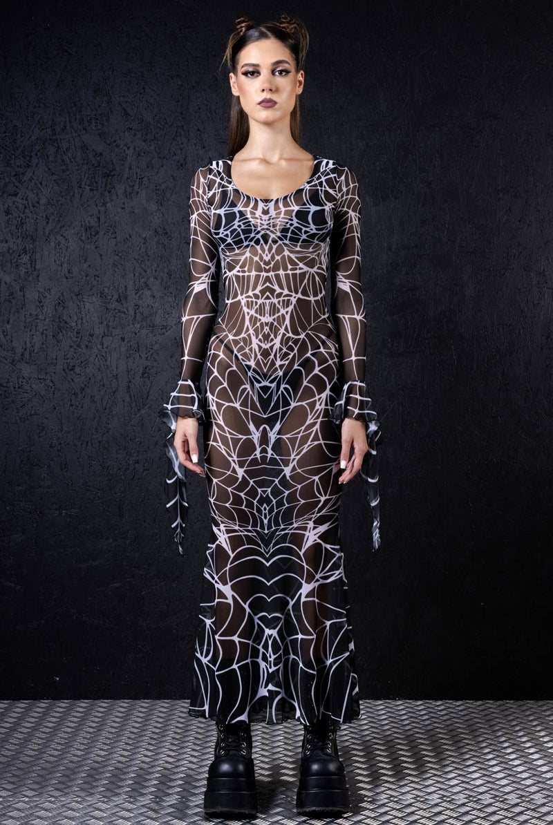 sheer spiderweb dress Black spiderweb dress