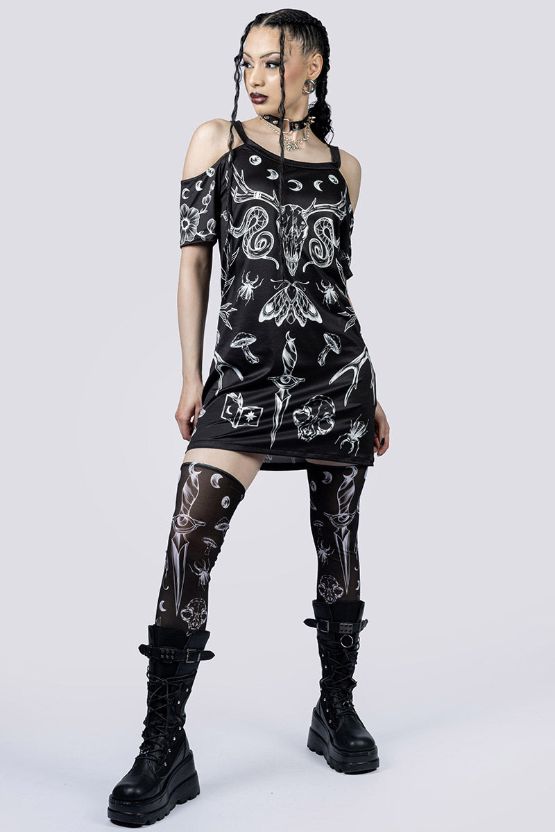 Black Witch Tee Shirt Dress Full Body Gothic Outfits