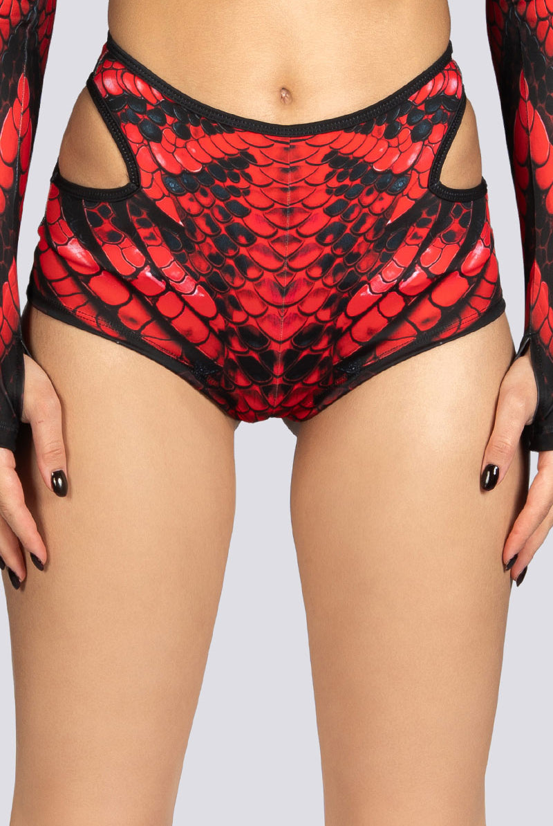 Blood Viper Cut Out Booty Shorts Halloween Costume