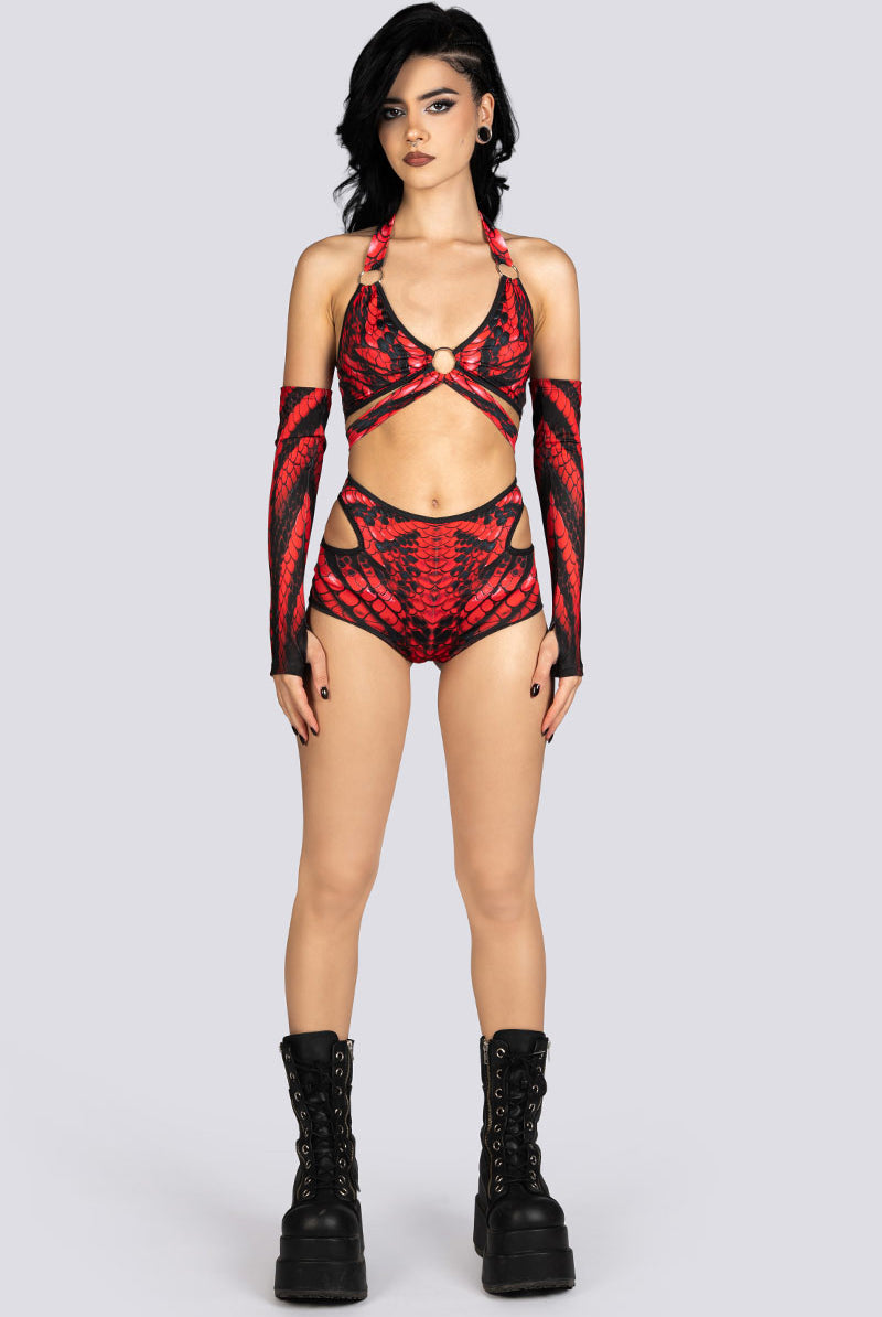 Blood Viper Halter Bra Top Sexy Halloween Costume