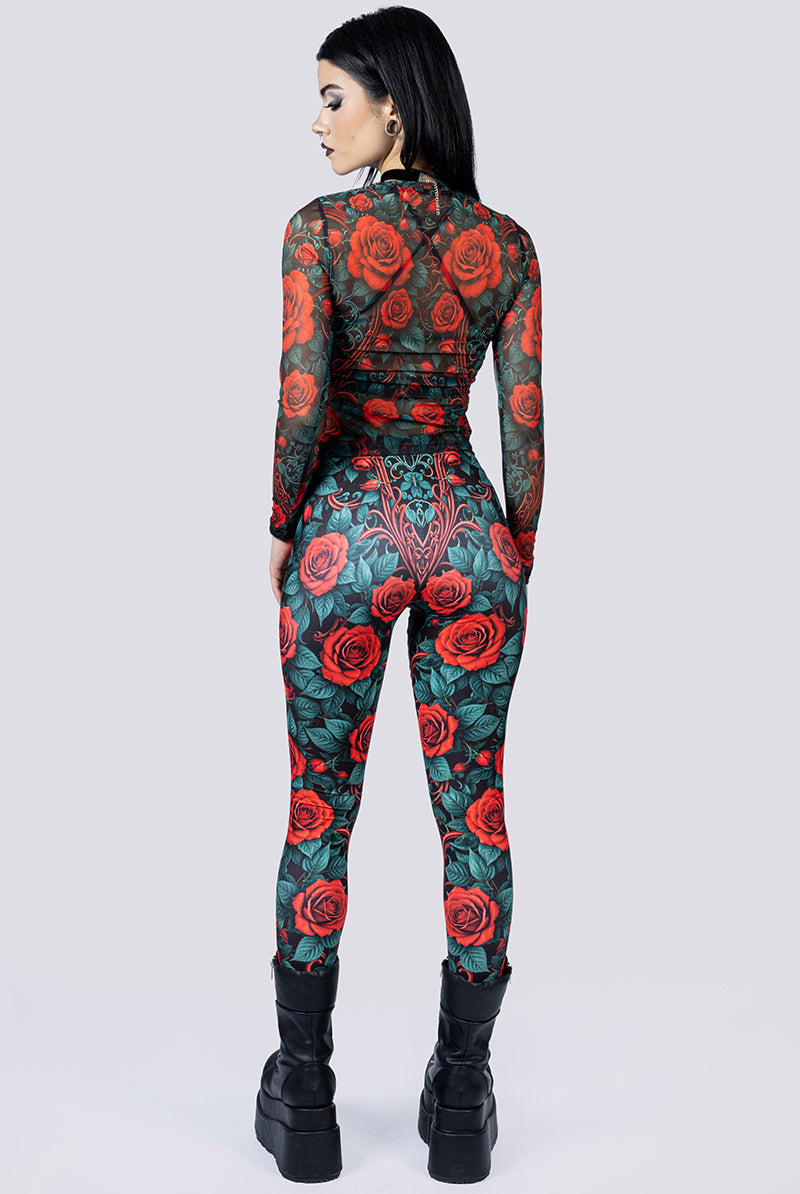 Bloodrose Leggings Back Gothic Outfits