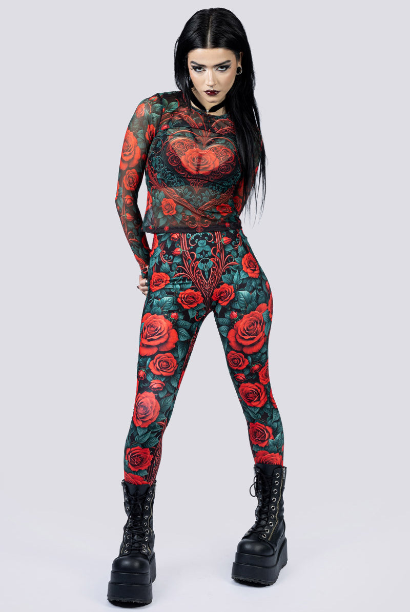 Bloodrose Leggings Set Gothic Clothing