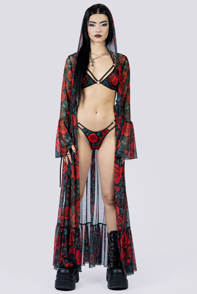Bloodrose O Ring Bikini Bottom Full Body Front Gothic Outfits
