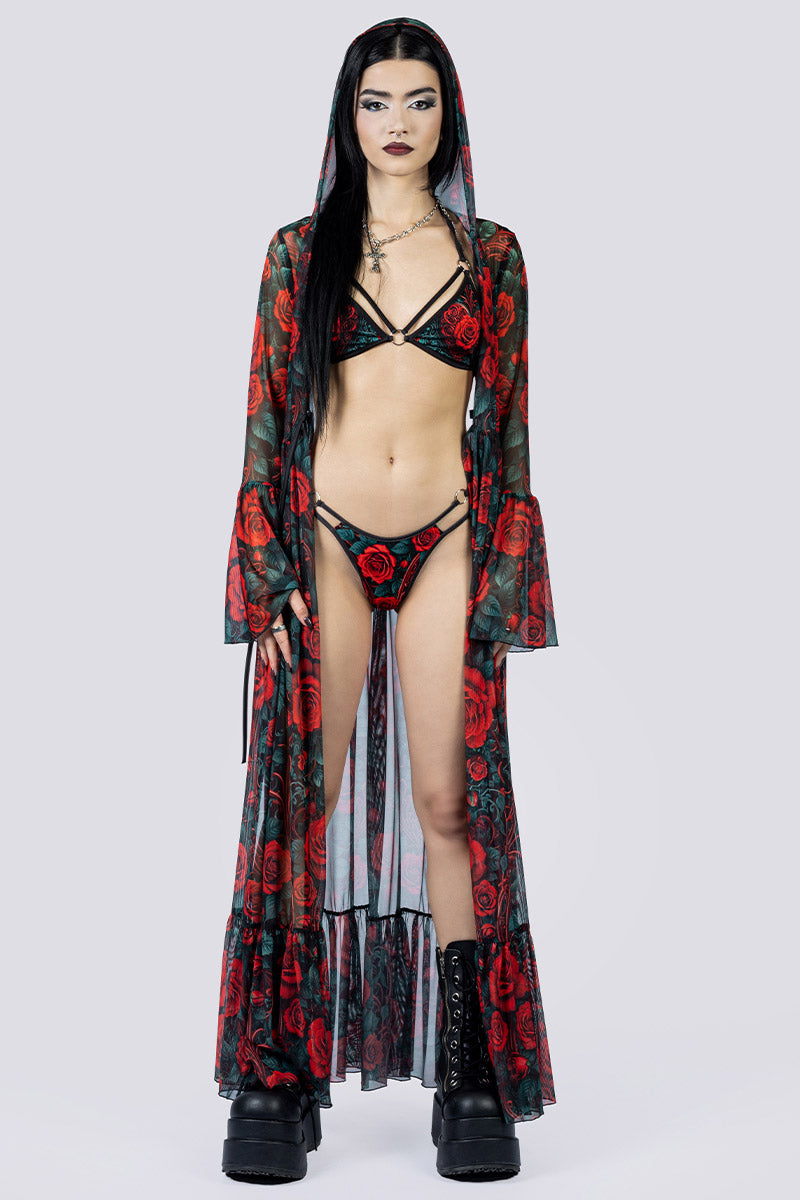 Bloodrose O Ring Bikini Bottom Full Body Front Gothic Outfits