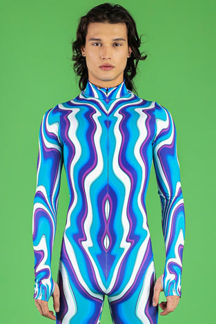 Blue Currents Men Costume Close View