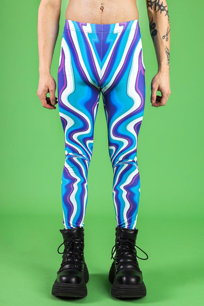 blue leggings men