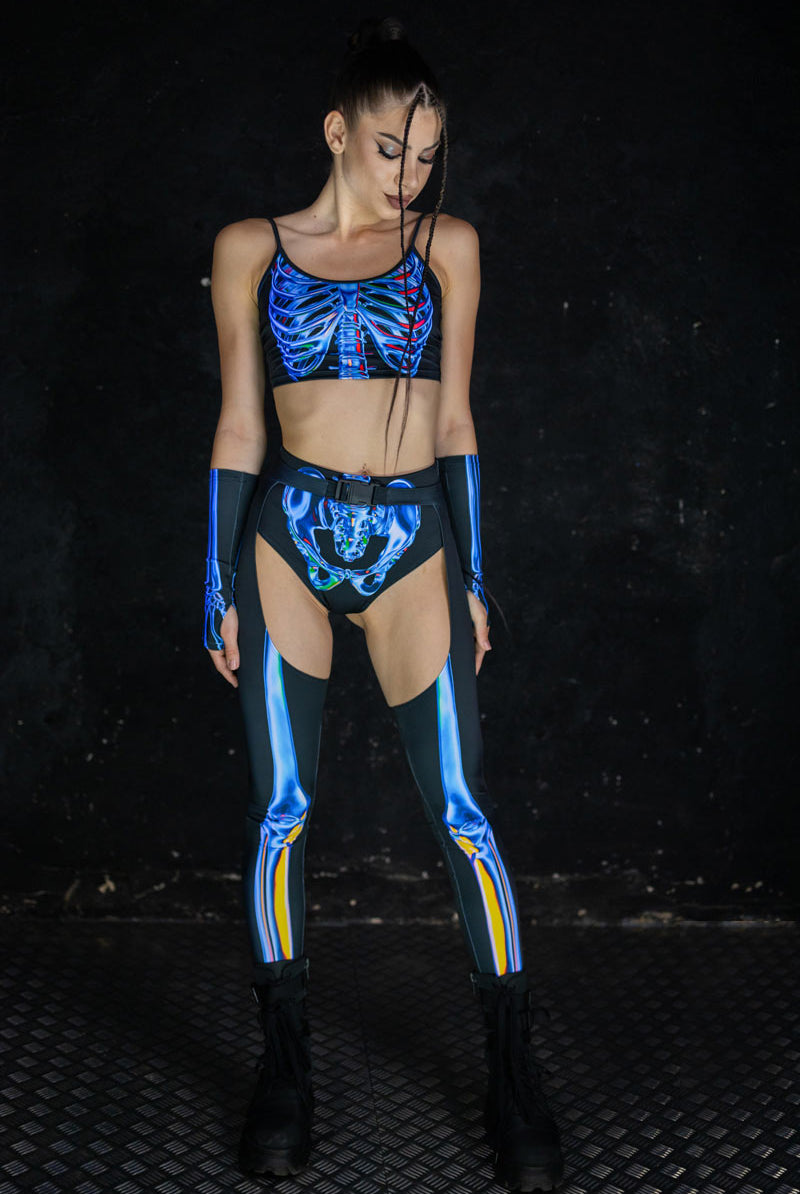 Sexy Blue Sapphire Skeleton Booty Shorts for Rave | Devil Walking Sexy Blue Sapphire Skeleton Booty Shorts for Rave | Devil Walking