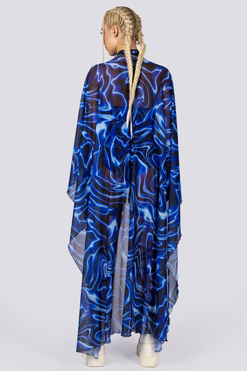 Blue Voltage Rave Kimono Back View