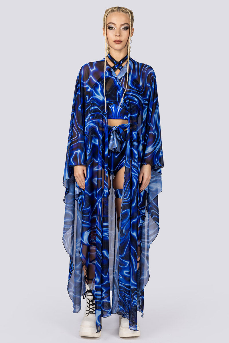 Blue Voltage Rave Kimono