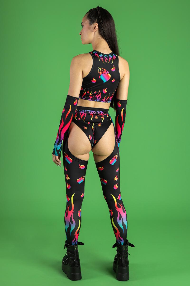 Burning Desire Chaps Pants & Shorts Set - Rave Outfit | Devil Walking