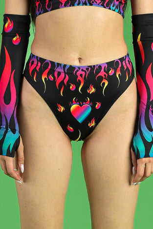 Burning Desire High Cut Booty Shorts Close View