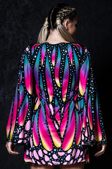 Butterfly Halloween Bell Sleeve Dress, Halloween Dress for Women, Pink Butterfly Dress in Plus Size, Women's Butterfly Dress, XL Butterfly Halloween Bell Sleeve Dress, Halloween Dress for Women, Pink Butterfly Dress in Plus Size, Women's Butterfly Dress, XL