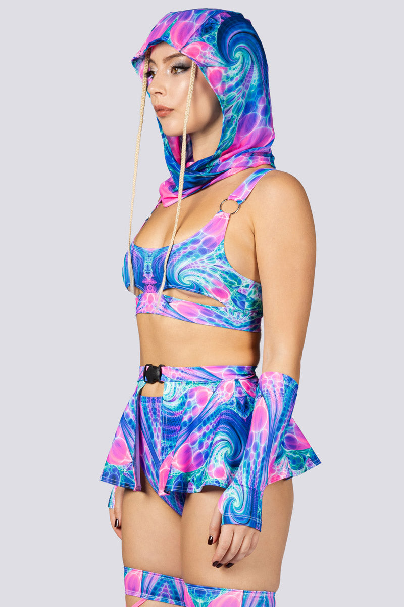 Candy Dream O-Ring Underboob Cutout Crop Top Close Side View