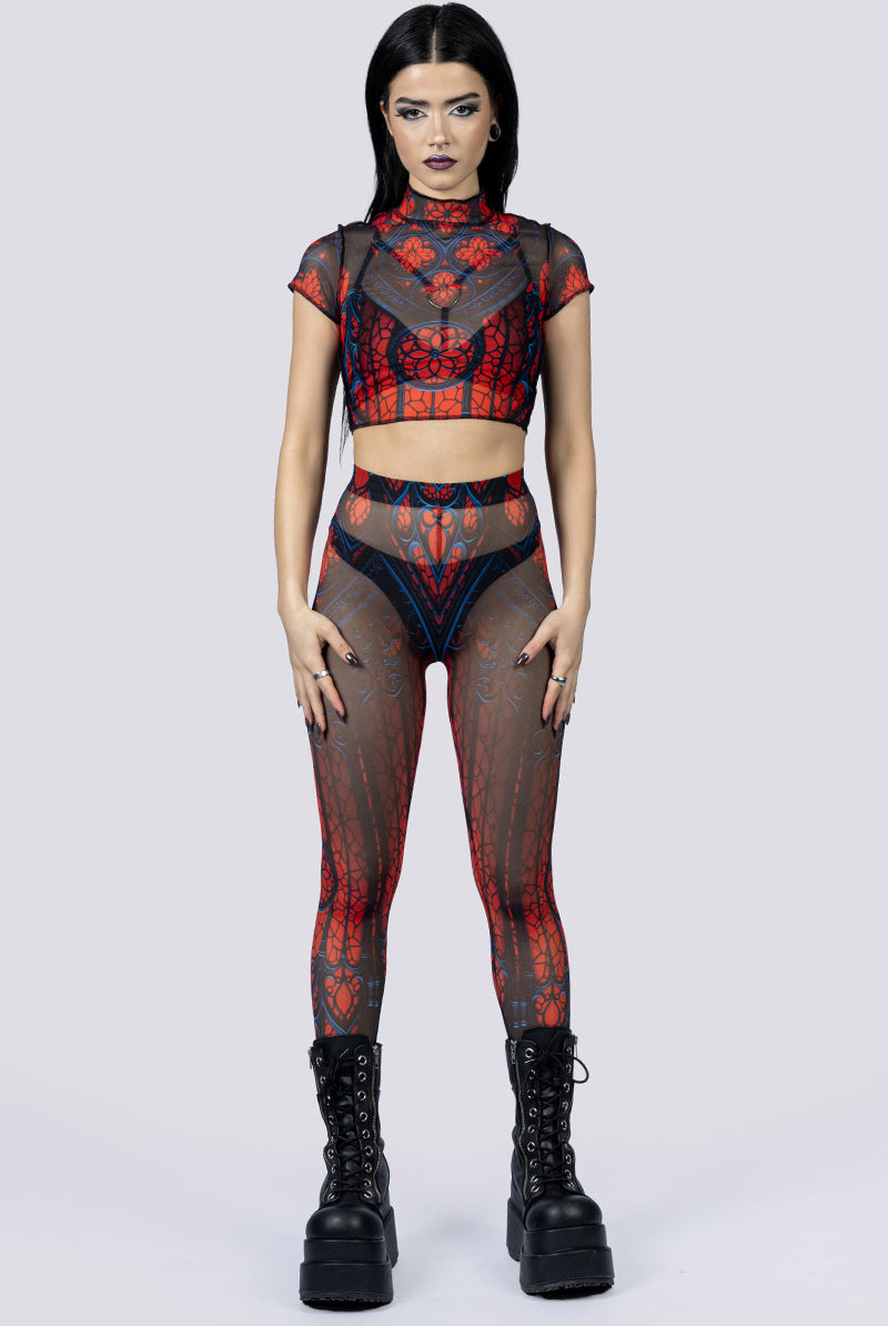 Cathedral Of Sin Leggings Set Front Goth Fashion