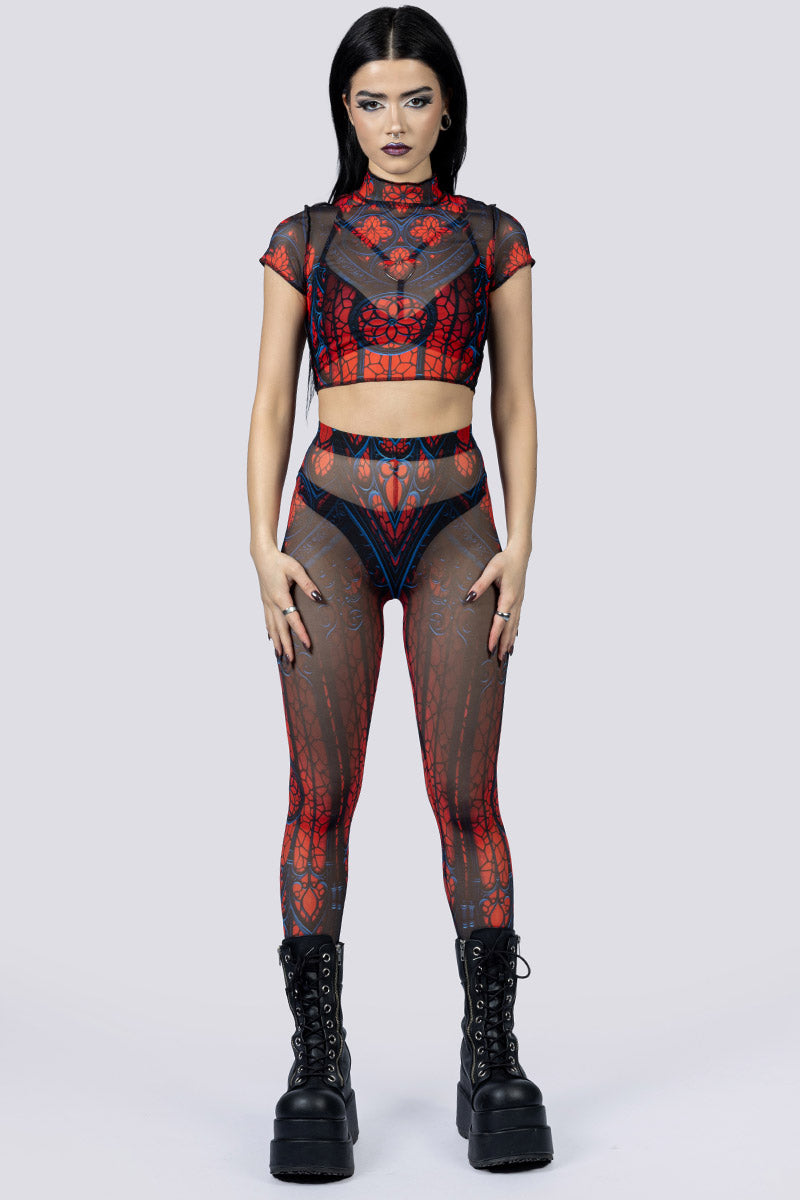 Cathedral Of Sin Leggings Set Front Goth Fashion