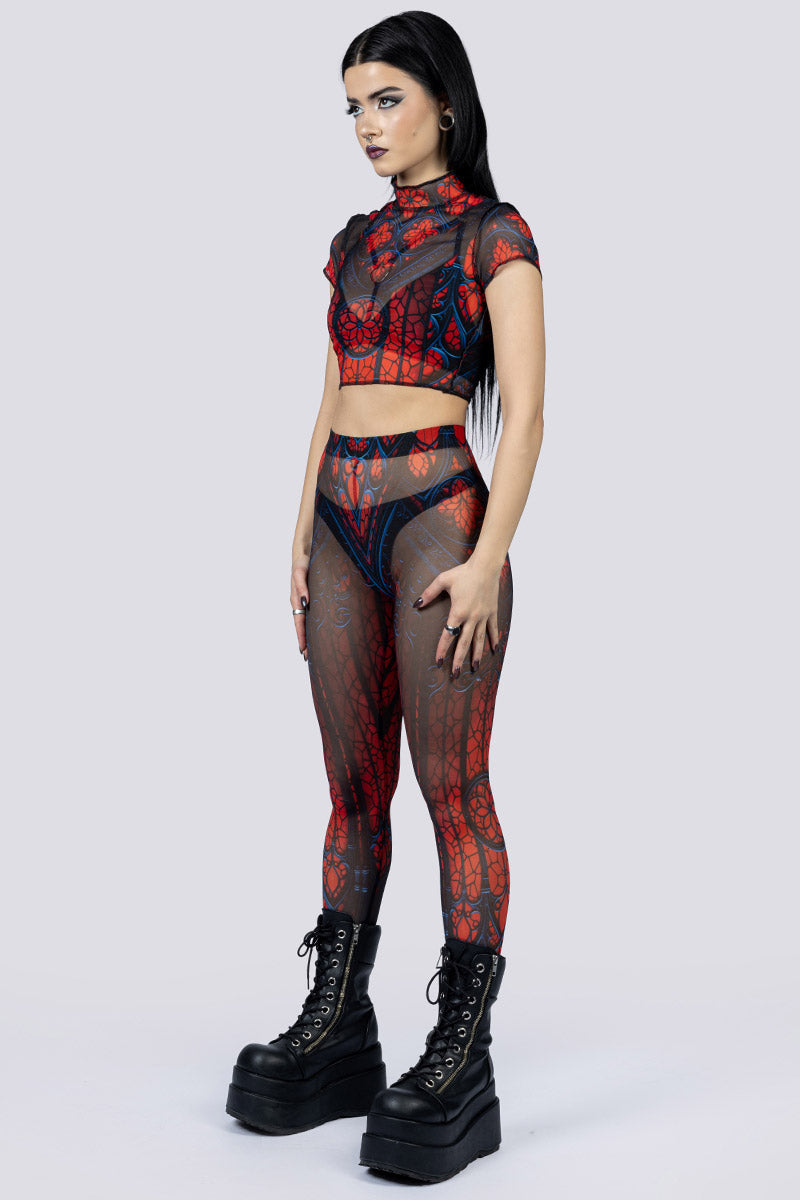 Cathedral Of Sin Leggings Set Side Goth Wear